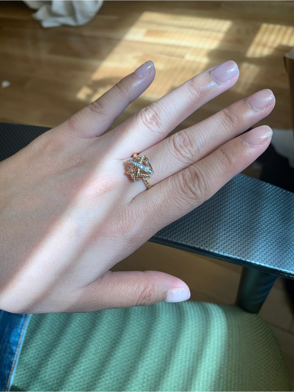 David Yurman Cable Wrap Morganite Diamond Ring , Rosegold sz6 - Picture 2 of 4